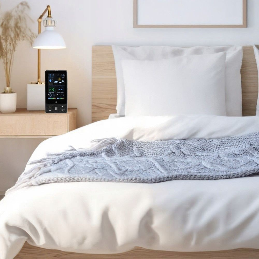 Bezprzewodowa stacja pogodowa termometr barometr zegar budzik prognoza