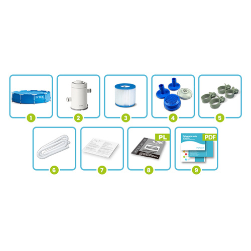 Basen ogrodowy stelażowy 305 x 76 cm 9w1 INTEX 28202