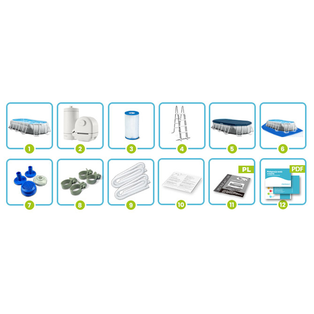 Basen ogrodowy stelażowy Prism Frame Oval 503x274x122 cm INTEX 26796 NP