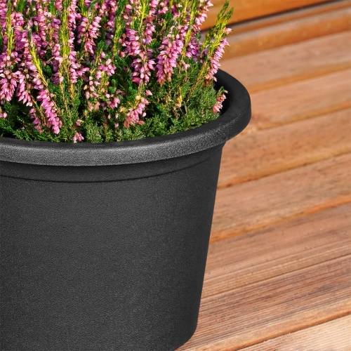 Doniczka ogrodowa plastikowa czarna okrągła 20 cm