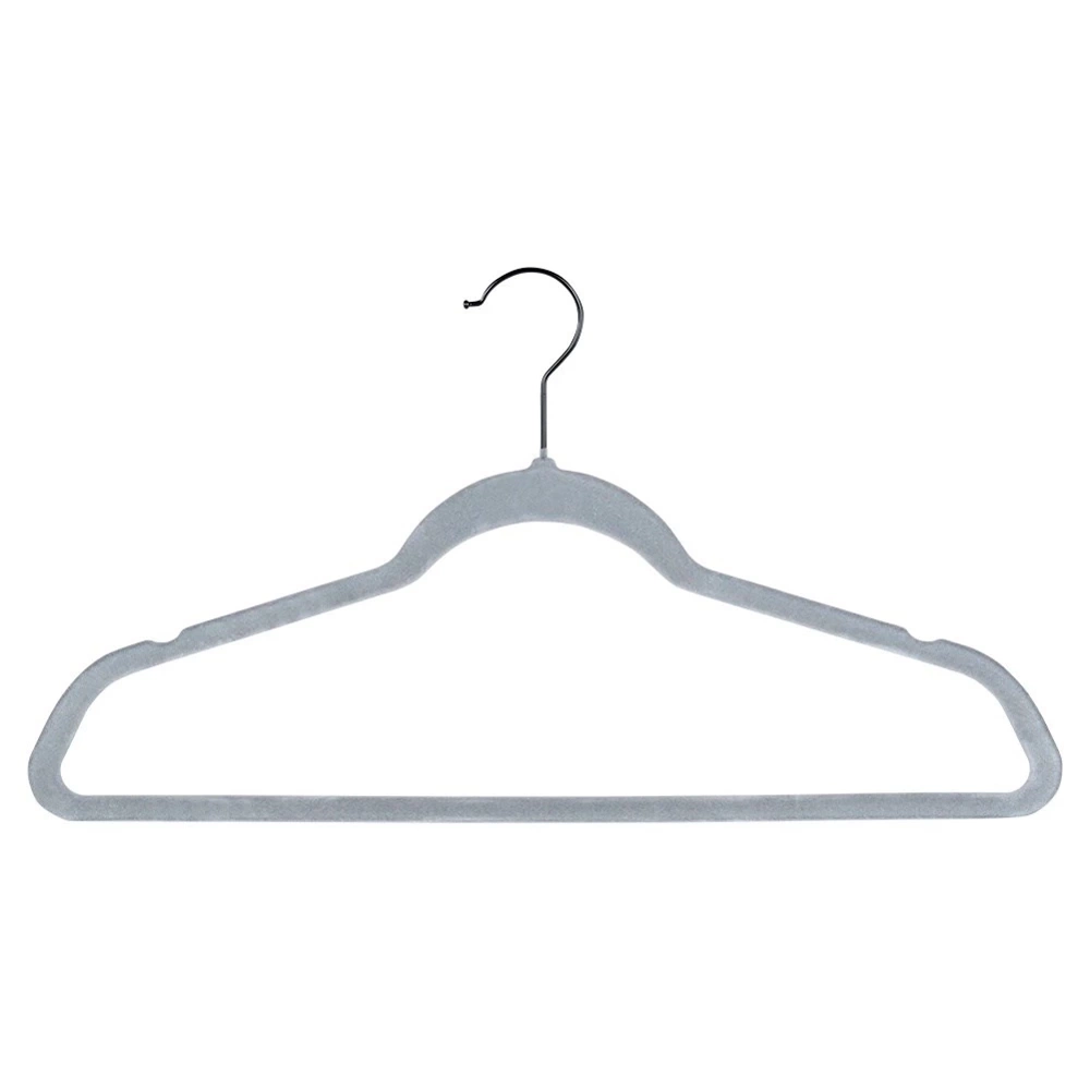 Wieszaki na ubrania welurowe szare obrotowe 45x24,5 cm 10 szt.