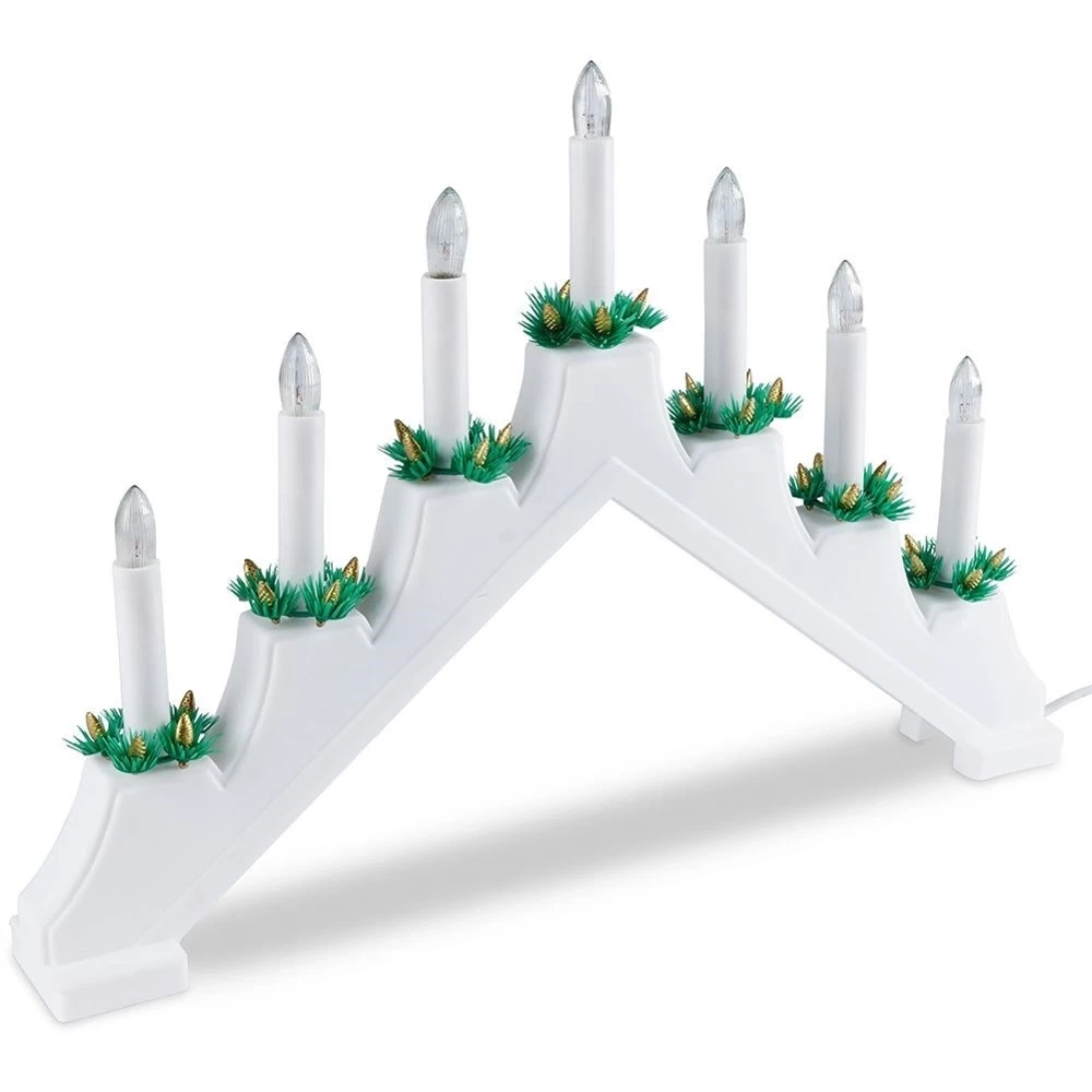 Świecznik adwentowy na 7 świeczek biały 41,5x29 cm