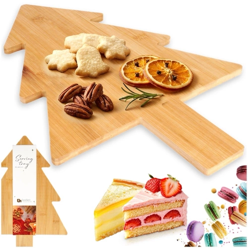 Deska do krojenia i serwowania bambusowa choinka 44,5x30 cm