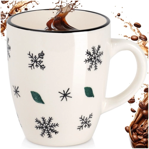 Kubek ceramiczny płatki śniegu 350 ml