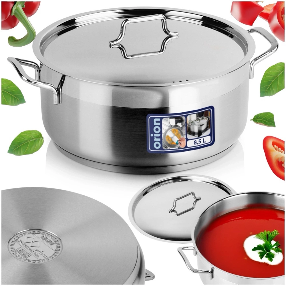 Garnek stalowy z pokrywką ANETT 30 cm, 8,5 l