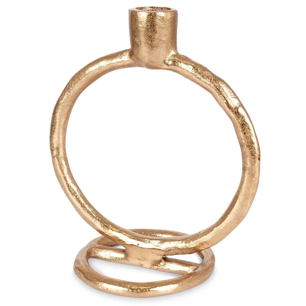 Świecznik aluminiowy złoty 19 cm