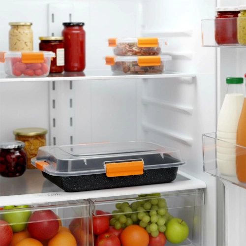 Forma do pieczenia granitowa z pokrywką 36x23x4,5 cm