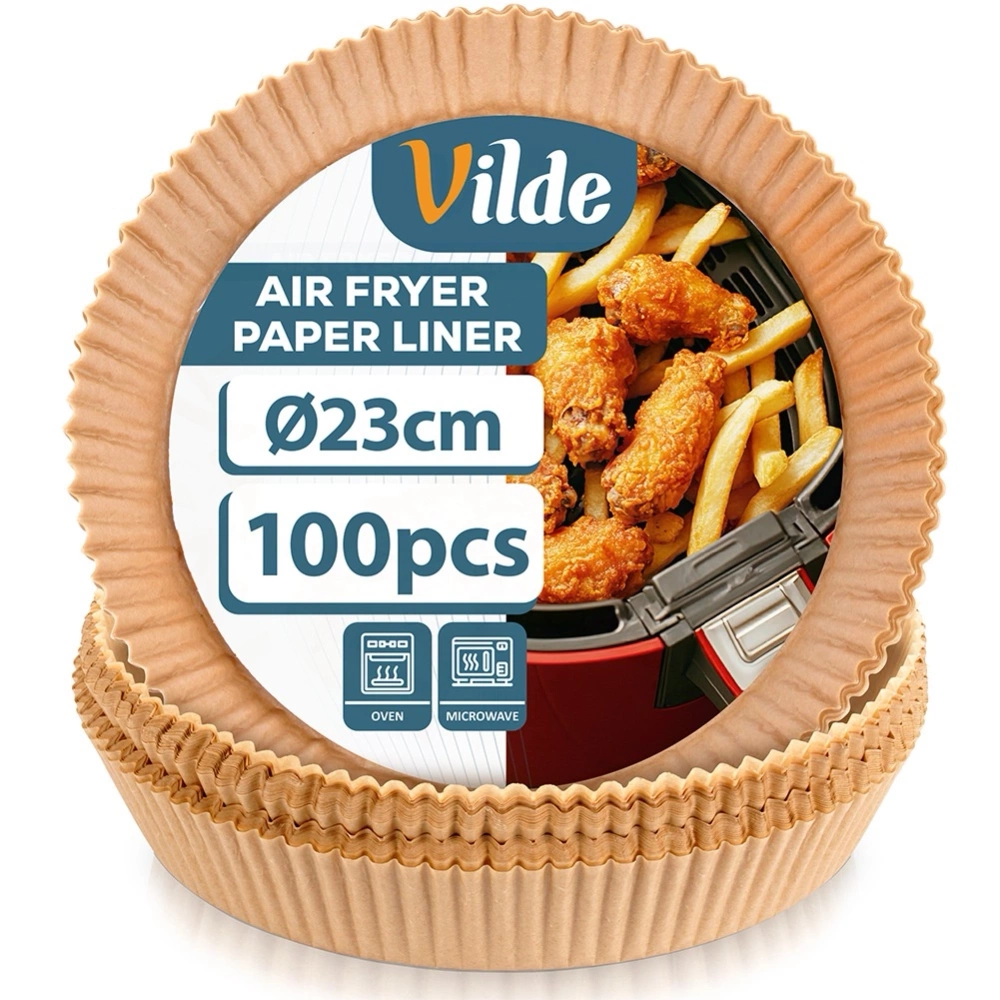 Wkład do frytkownicy beztłuszczowej Air Fryer papierowy okrągły 23 cm 100 szt.