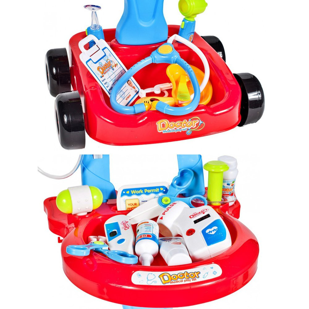 Duży Zestaw Doktor Mały Lekarz wózek lekarski