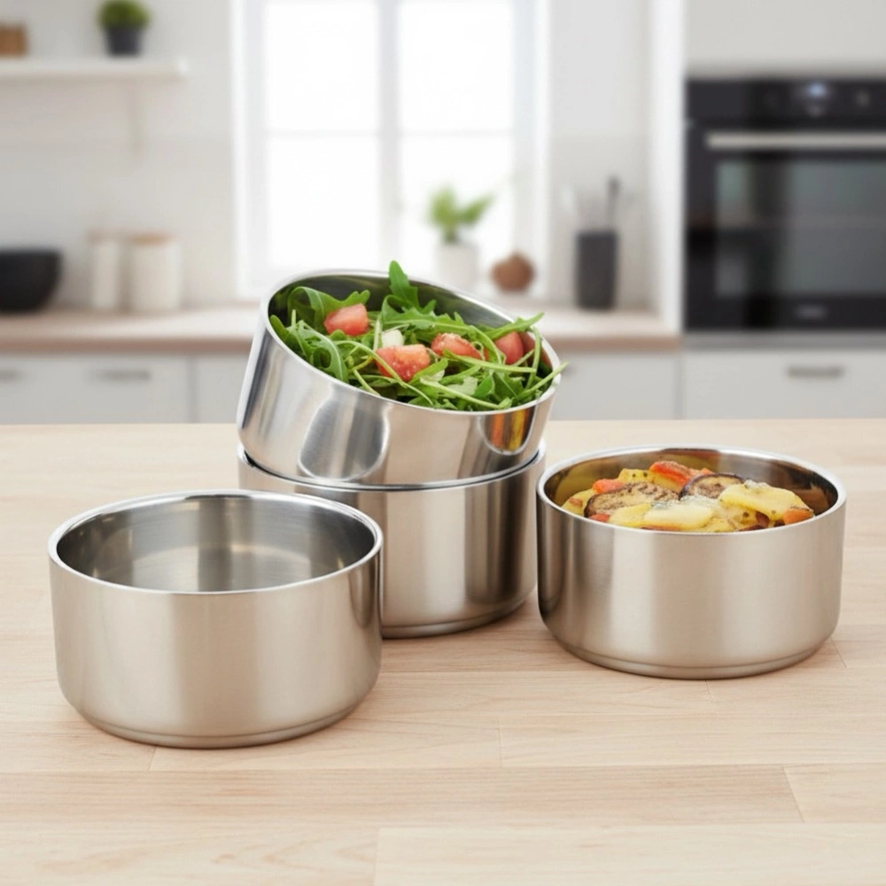 Menażka obiadowa termiczna stalowa 4-poziomowa 4x900 ml