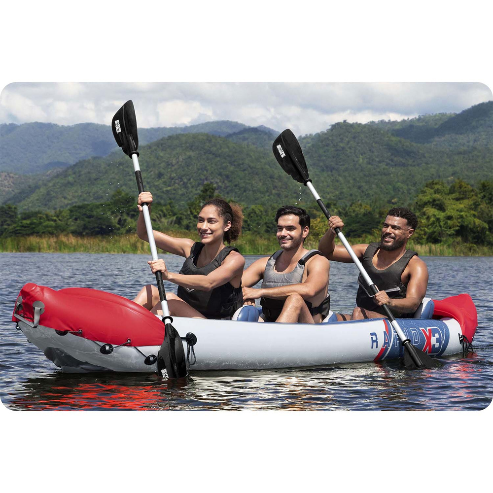 Bestway Kajak Rapid X3 dmuchany 3 osobowy + wiosła torba 381x100 cm 65132
