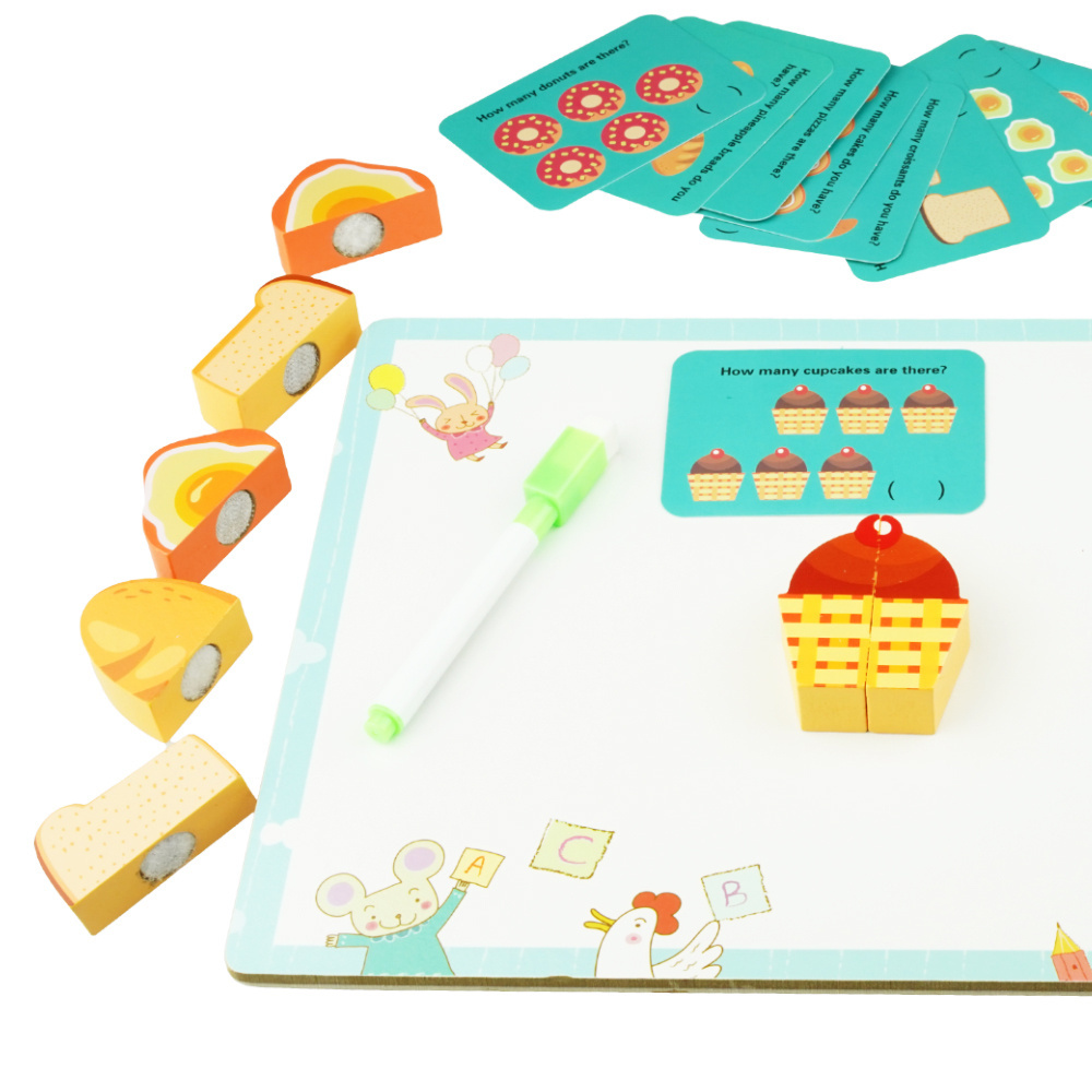 Drewniana układanka puzzle do krojenia na rzep tablica pizza jajko 