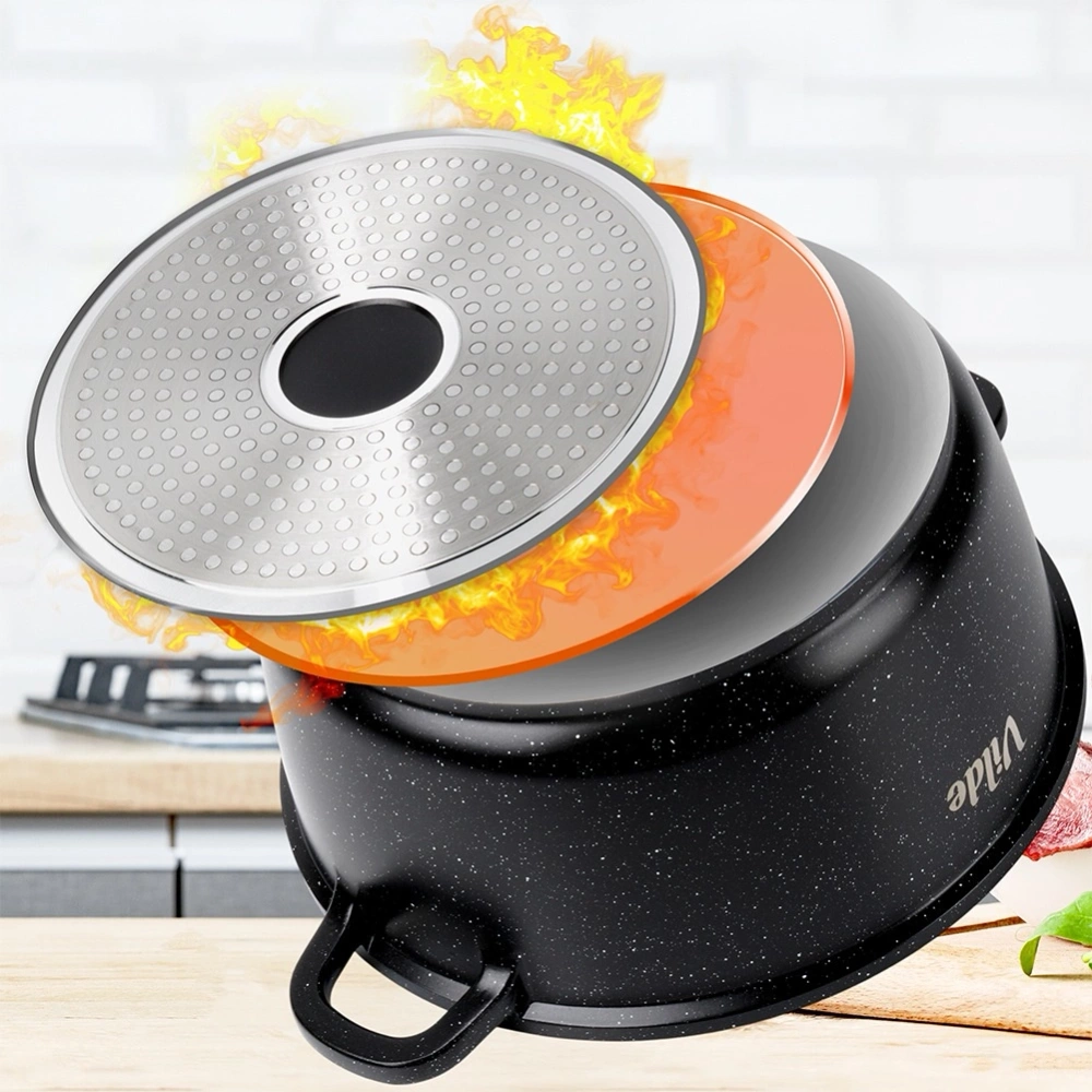 Garnek granitowy ze szklaną pokrywką TERRUNA AROMA 24 cm, 4 l