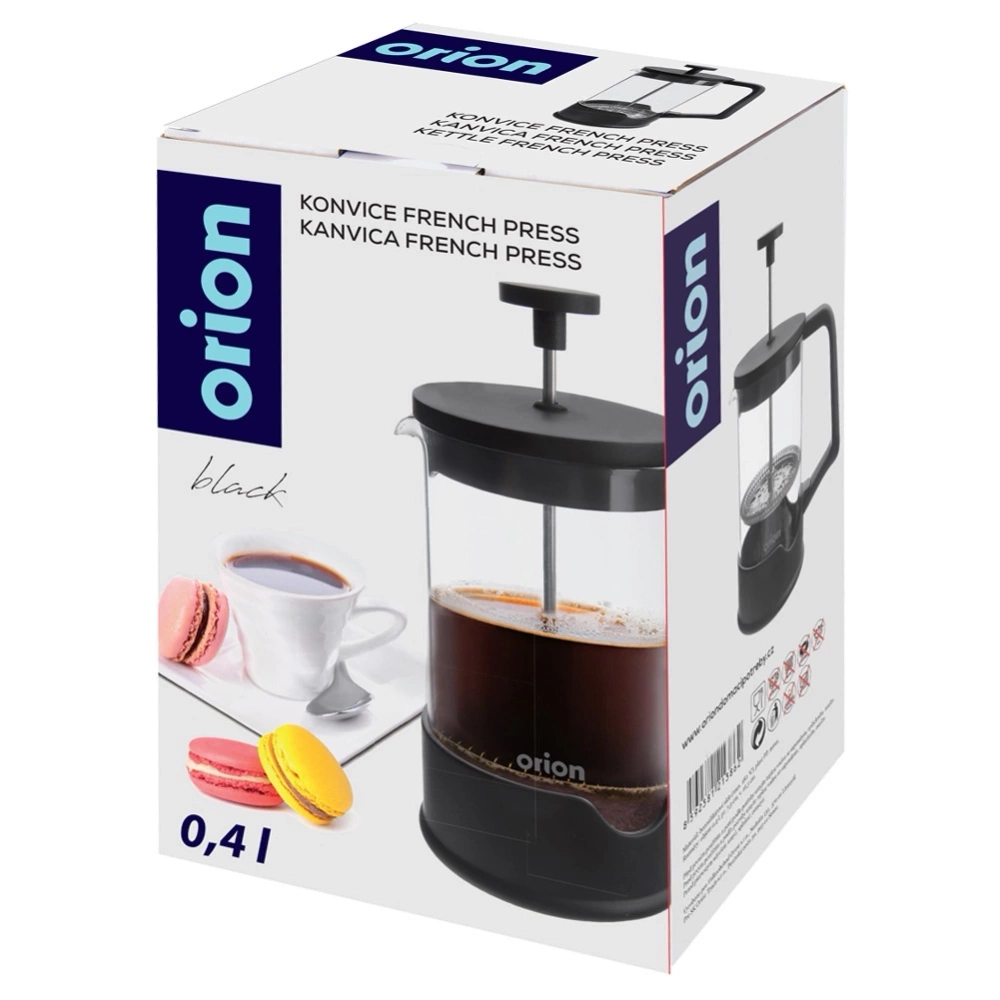 Zaparzacz tłokowy do kawy i herbaty szklany BLACK 400 ml