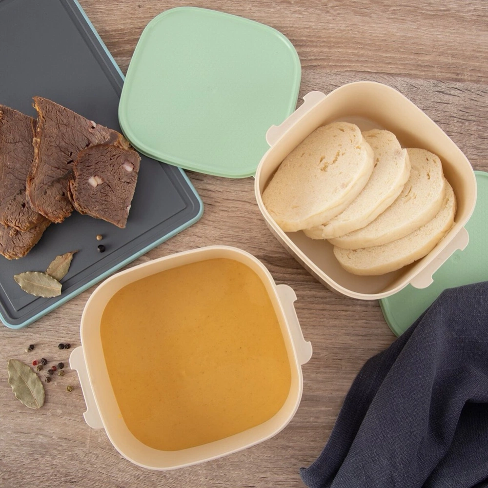 Menażka obiadowa plastikowa 3-poziomowa 2l, 2x1,15 l