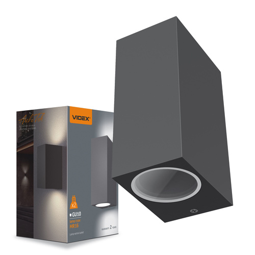 Kinkiet Ogrodowy Lampa Elewacyjna Videx LED 2x GU10 IP54 Szary ARON