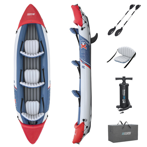 Bestway Kajak Rapid X3 dmuchany 3 osobowy + wiosła torba 381x100 cm 65132