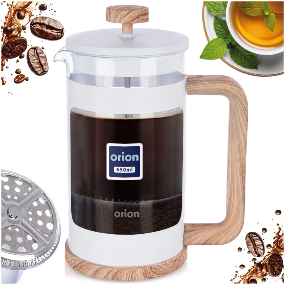 Zaparzacz tłokowy do kawy i herbaty szklany WHITELINE 650 ml