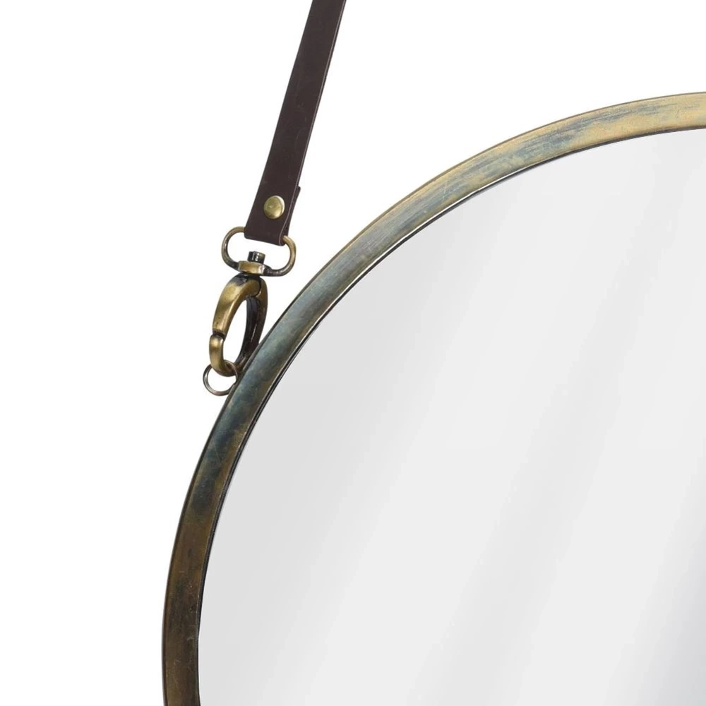 Lustro ścienne złote okrągłe 42 cm