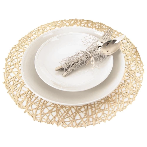 Podkładka na stół gumowa złota okrągła 39 cm