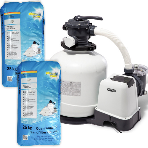 Pompa filtrująca piaskowa o wydajności 12000 l/h INTEX 26652 GS + piasek kwarcowy 50kg