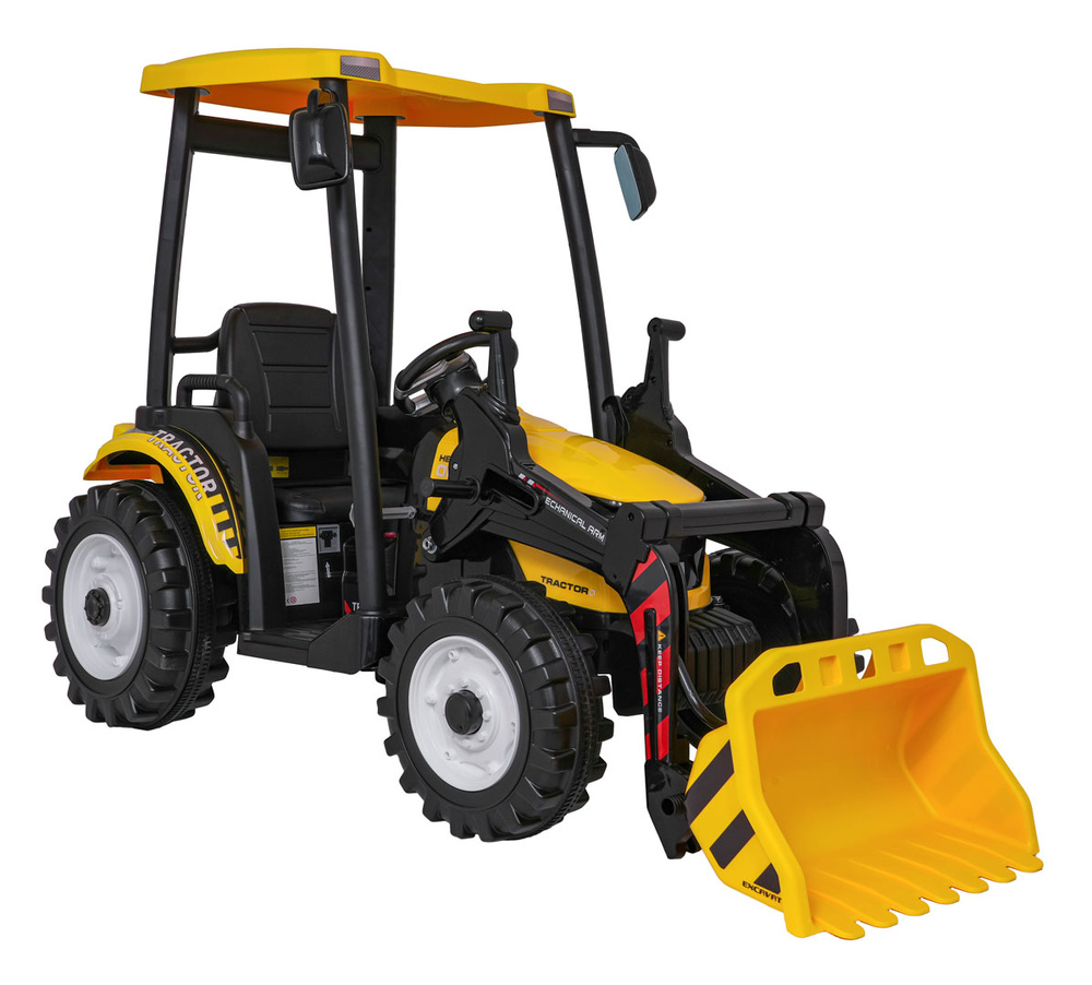 Pojazd MEGA Traktor D68 Z Przyczepką Żółty