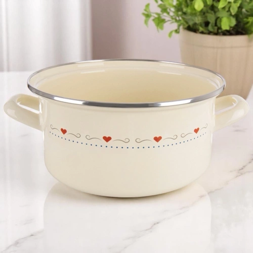 Garnek emaliowany kremowy TONCA 24 cm, 4 l
