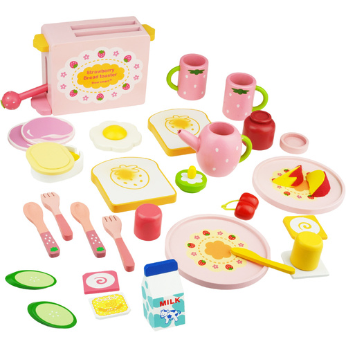 Drewniane akcesoria zestaw śniadaniowy toster opiekacz