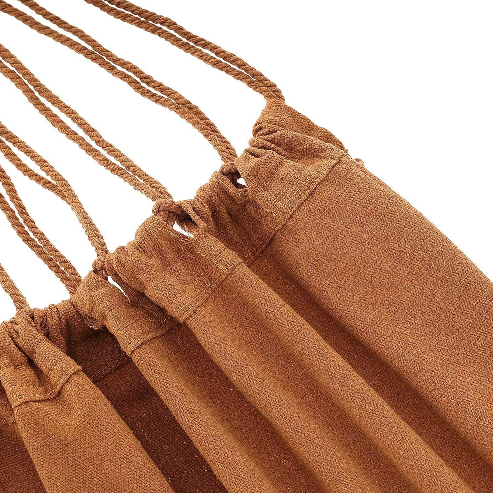 Dwuosobowy hamak ogrodowy z frędzlami w stylu boho BRĄZOWY