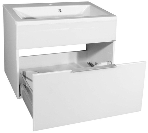 Szafka łazienkowa biała z umywalką ceramiczną Kera 810 - KARA 80 cm