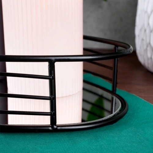 Taca lustrzana na świece czarna 35x18 cm