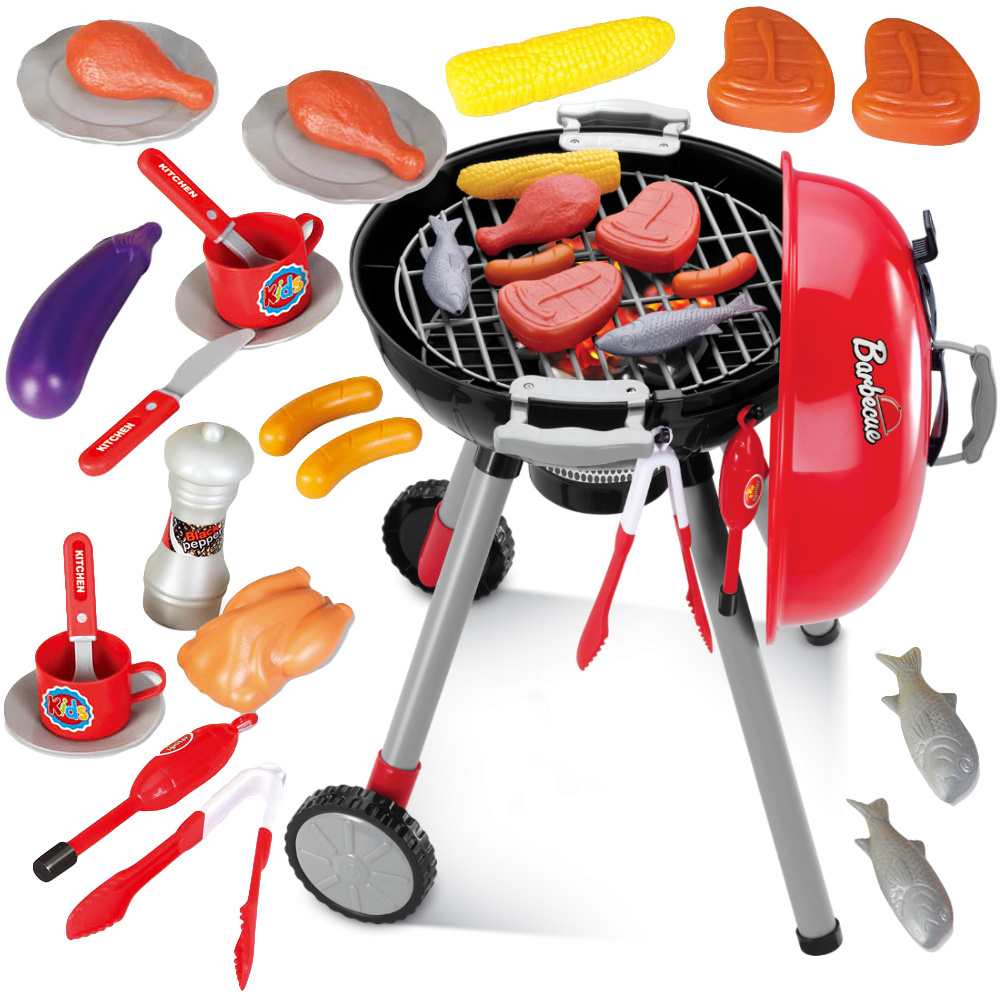 Gril dla dzieci ogrodowy zestaw akcesoria walizka