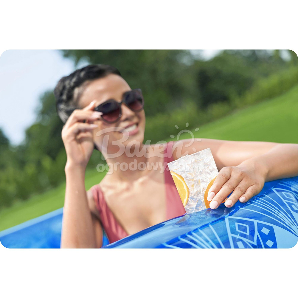 Bestway Dmuchany basen BOHEMIAN BLUE + 2 uchwyty na kubek 168x53cm 54479