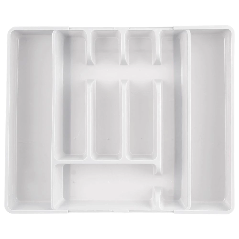 Wkład na sztućce do szuflady rozsuwany biały 36,5x27,5-44 cm