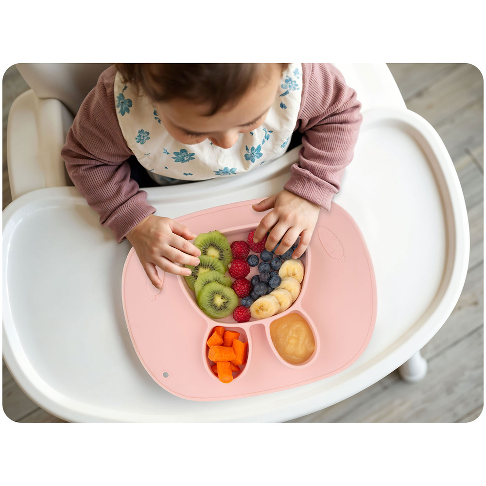 Talerzyk dla dzieci silikonowy do karmienia Królik 