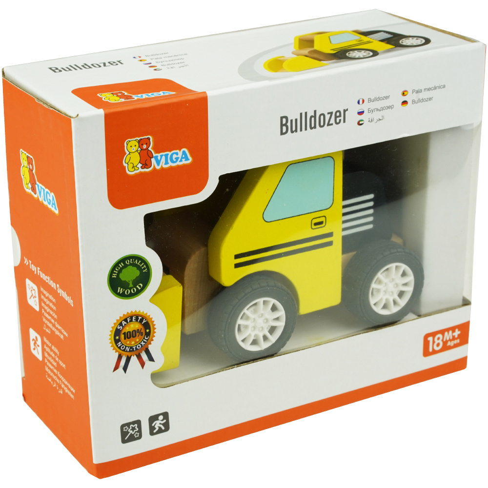 Drewniane auto samochód koparka