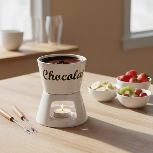 Zestaw do fondue porcelanowy 4 el.