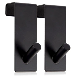 Wieszak na drzwi metalowy czarny RADKA 3x5x8 cm 2 szt.