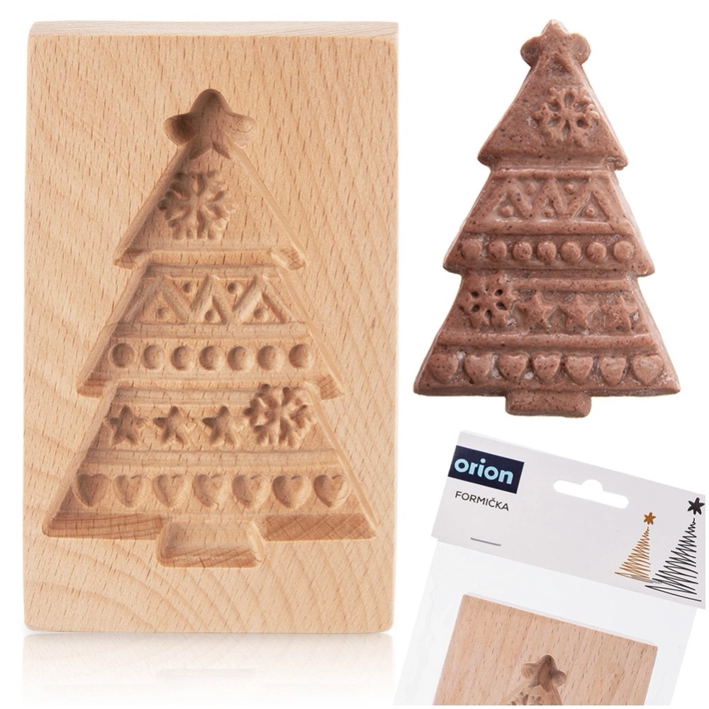 Foremka do ciastek drewniana choinka 13x8 cm