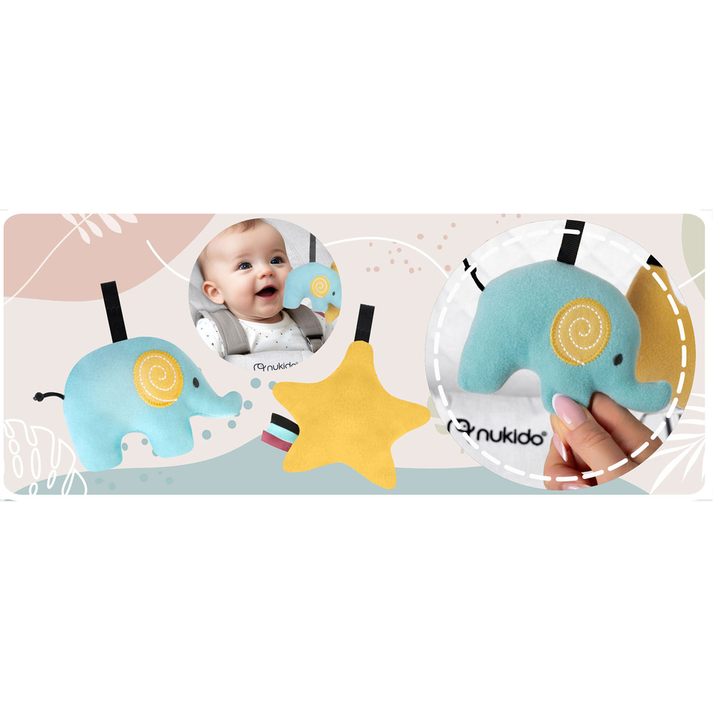 Leżaczek bujaczek z zabawkami - jasno szary