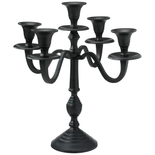 Świecznik kandelabr czarny 5-ramienny 31 cm