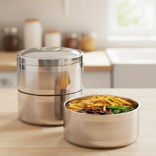 Menażka obiadowa termiczna stalowa 3-poziomowa 3x1,1 l