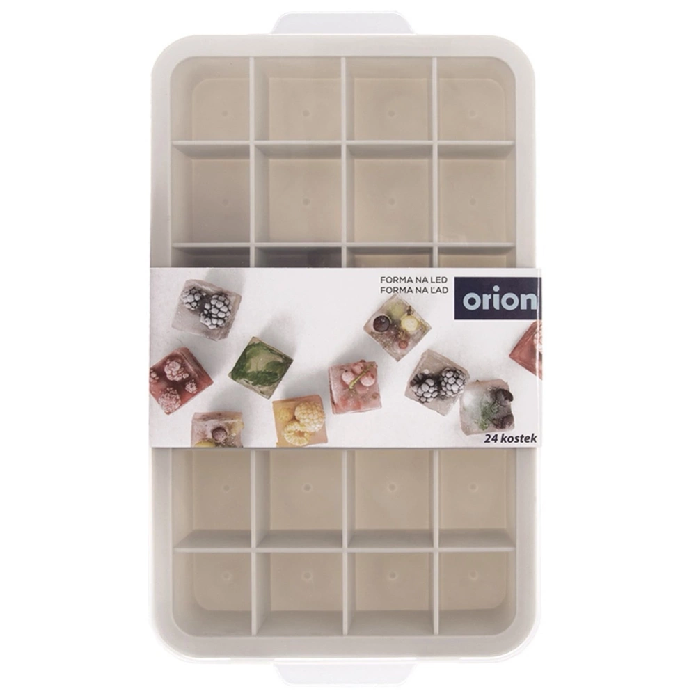 Forma do kostek lodu z pokrywką silikonowa beżowa 22,5x13x3 cm