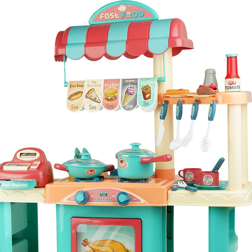 Duża kuchnia na kółkach kasa Fast Food+ Akcesoria dla dzieci