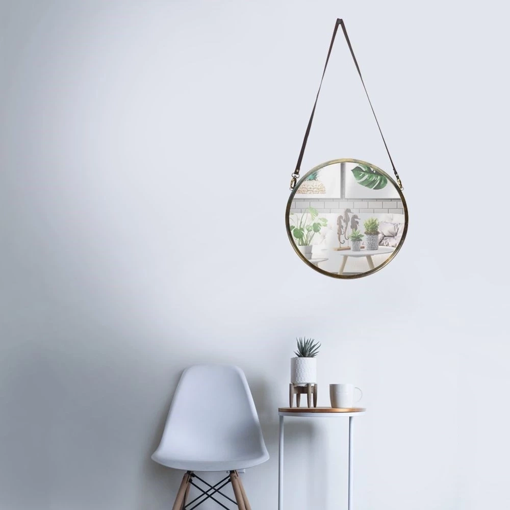 Lustro ścienne złote okrągłe 42 cm