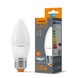 Żarówka LED E27 C37 Świeczka 7W = 50W 630lm 4000K Neutralna Biel 220° Videx