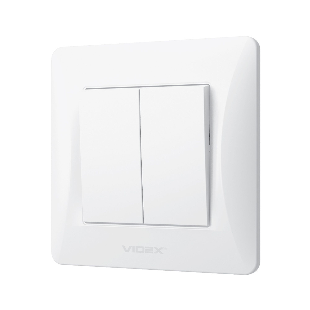 Przełącznik dwugangowy biały VIDEX BINERA