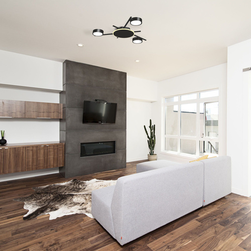 Lampa sufitowa Videx LED nowoczesna czarna 46cm 3x GX53 z podświetleniem