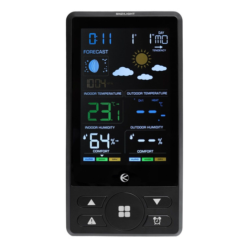 Bezprzewodowa stacja pogodowa termometr barometr zegar budzik prognoza