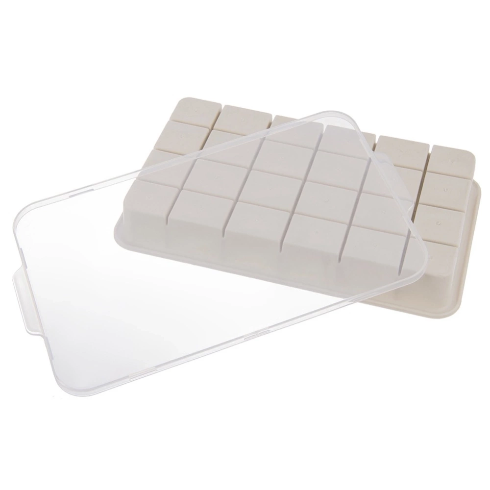Forma do kostek lodu z pokrywką silikonowa beżowa 22,5x13x3 cm